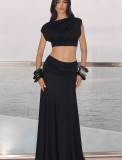 Two-Piece Top and Long Skirt Set