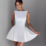 Sexy Sleeveless Elegant Solid Color Women's Dress