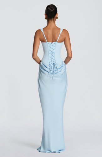 Slim-Fit Fishbone Style Pure Desire Spaghetti Strap Long Dress
