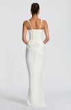 Slim-Fit Fishbone Style Pure Desire Spaghetti Strap Long Dress