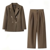 Pattern Printed Trousers Suit