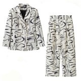 Pattern Printed Trousers Suit