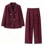 Pattern Printed Trousers Suit