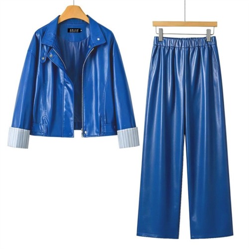 Designer Top and Leather Pants Set for Women