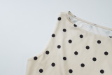 Fashionable Polka Dot Print Slim Fit Sleeveless Top