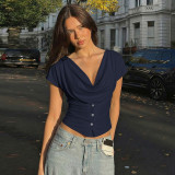 Sleek V-Neck Slim Fit Short Sleeve T-Shirt