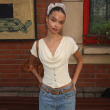 Sleek V-Neck Slim Fit Short Sleeve T-Shirt