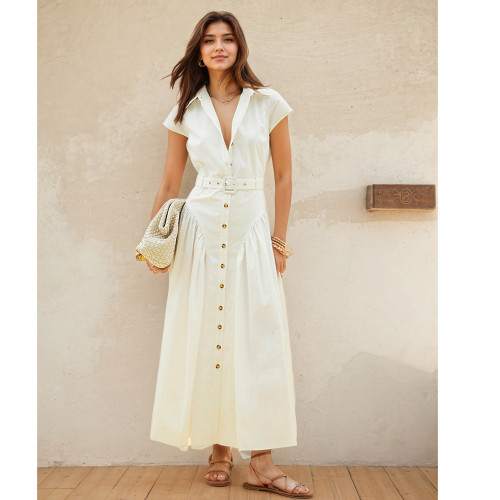 Single-Breasted Slim Fit Summer Dress