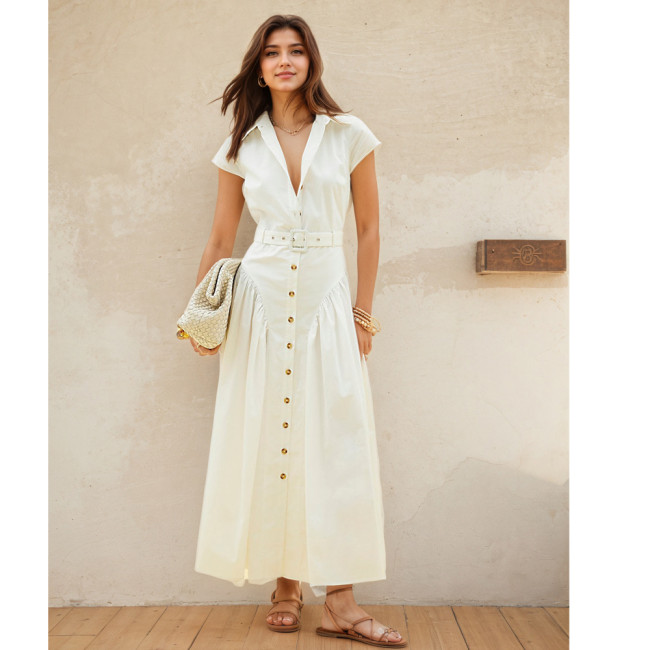Single-Breasted Slim Fit Summer Dress