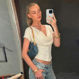 Sleek V-Neck Slim Fit Short Sleeve T-Shirt