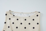 Fashionable Polka Dot Print Slim Fit Sleeveless Top