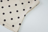 Fashionable Polka Dot Print Slim Fit Sleeveless Top