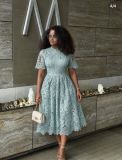Cut-Out Floral Water-Soluble Lace Dress