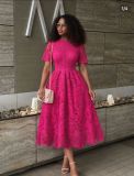 Cut-Out Floral Water-Soluble Lace Dress
