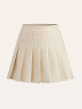 Chic Sleeveless Vest and Pleated Skirt Set
