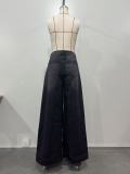 Loose Fit Pure Color Denim Jeans