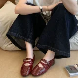 Soft Sole Cross Strap Slip-On Flats