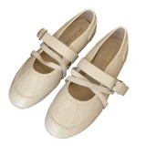 Soft Sole Cross Strap Slip-On Flats