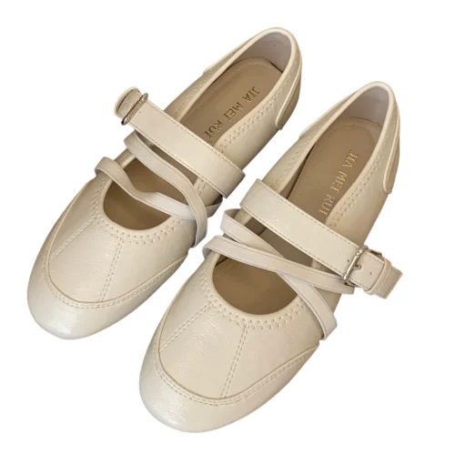 Soft Sole Cross Strap Slip-On Flats