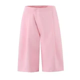 Chic Short Blazer and Pleated Shorts Set with Shoulder Pads