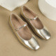 Square Toe Mary Jane Flats with Buckle