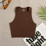 Quick-Dry Ribbed Sports Yoga Tank Top