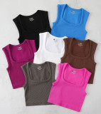 Square Neck Ribbed Yoga Tank Top