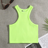 Women's Summer Crop tank Tops Sleeveless Double Tanks High Neck Workout Shirts