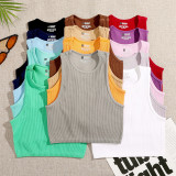 Quick-Dry Ribbed Sports Yoga Tank Top