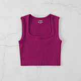 Square Neck Ribbed Yoga Tank Top