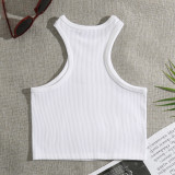 Women's Summer Crop tank Tops Sleeveless Double Tanks High Neck Workout Shirts