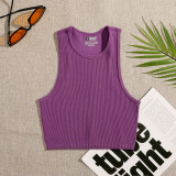 Quick-Dry Ribbed Sports Yoga Tank Top