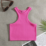 Women's Summer Crop tank Tops Sleeveless Double Tanks High Neck Workout Shirts
