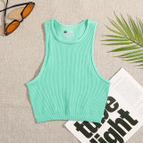 Quick-Dry Ribbed Sports Yoga Tank Top