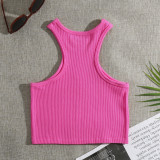 Women's Summer Crop tank Tops Sleeveless Double Tanks High Neck Workout Shirts