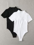 High Neck Zipper Bodysuit