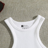 Women's Summer Crop tank Tops Sleeveless Double Tanks High Neck Workout Shirts