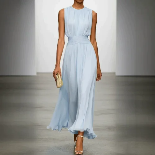 Sleeveless Fitted Soft Waist Dres