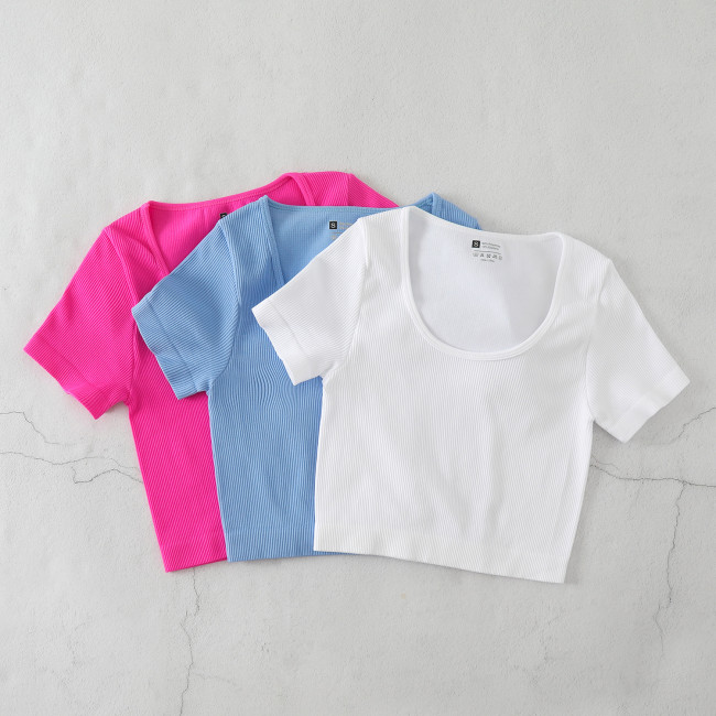 Round Neck Seamless Yoga Top