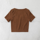 Round Neck Seamless Yoga Top