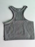 Women's Summer Crop tank Tops Sleeveless Double Tanks High Neck Workout Shirts