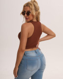 Quick-Dry Ribbed Sports Yoga Tank Top