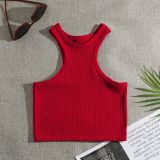 Women's Summer Crop tank Tops Sleeveless Double Tanks High Neck Workout Shirts