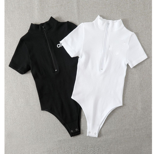 High Neck Zipper Bodysuit