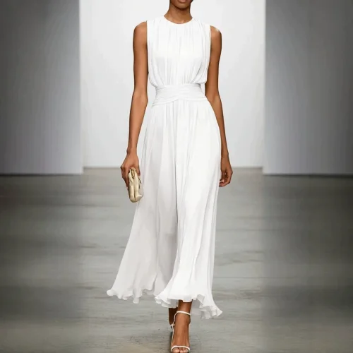 Sleeveless Fitted Soft Waist Dres