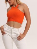 Women's Summer Crop tank Tops Sleeveless Double Tanks High Neck Workout Shirts