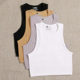 Quick-Dry Ribbed Sports Yoga Tank Top