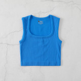 Square Neck Ribbed Yoga Tank Top