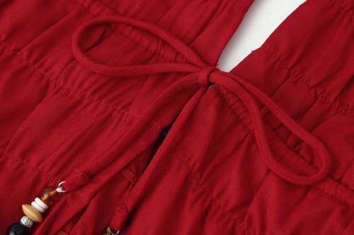 Linen Pleated Top and Midi Skirt Set