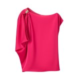 Silky Satin Asymmetric Hem Blouse